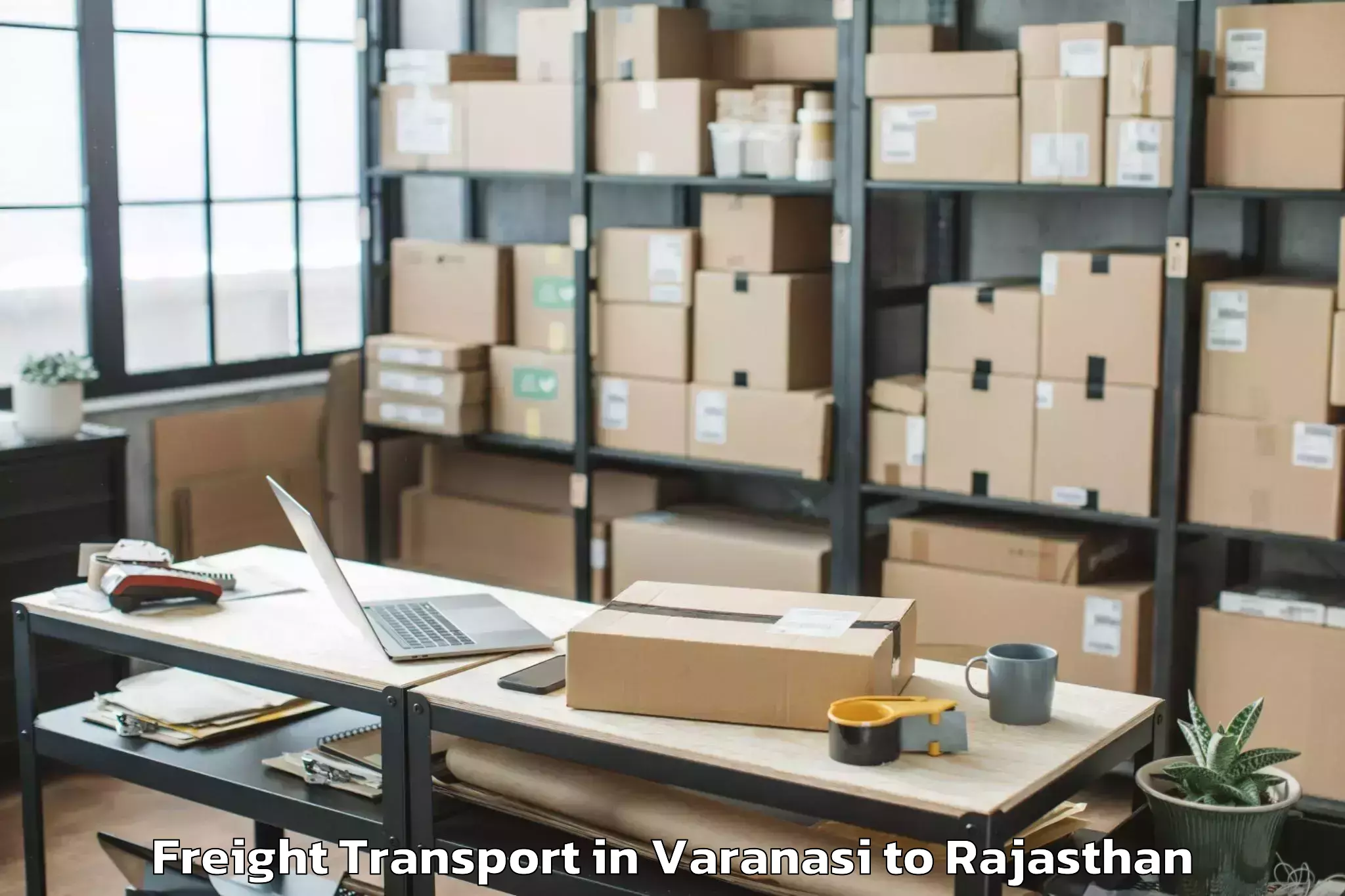 Top Varanasi to Opjs University Churu Freight Transport Available